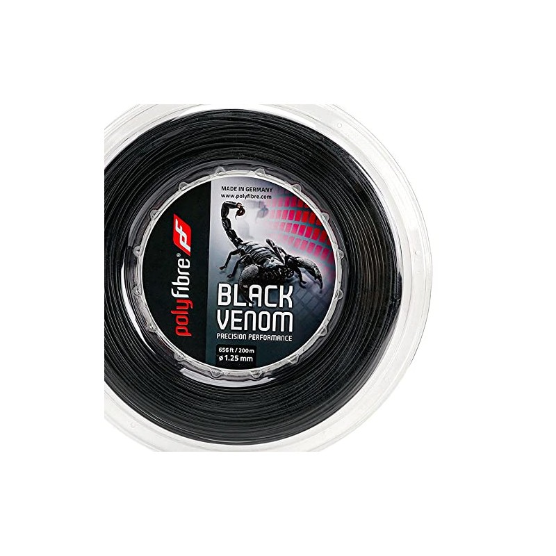 Polyfibre Black Venom String Reel - Black, 1.25 Mm/200 M