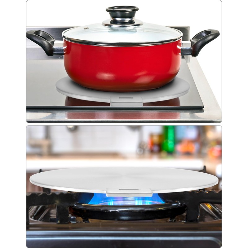 QWORK 9.45" Stainless Steel Induction Heat Diffuser Plate with Handle