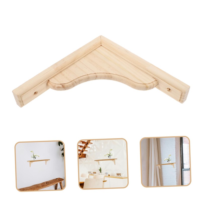 NAMOARLY Triangular Wooden Wall Shelf Brackets Decorative Support for Floating
