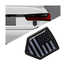 Bittwee Ameican Flag Car Emblem, 3D Metal Vehicle Badge Decals with Strong Adhesive, Patriotic Automotive Badge Stickers Exterior Decoration Accessories, Universal for SUV, Sedan, Truck (Dark Black)