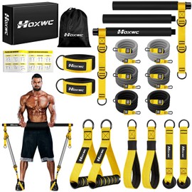 HOXWC Pilates Bar, Pilates Bar Kit with Resistance Bands Heavy Duty, Home Gym Professional Pilates Workout Equipment for Men, for Legs, Waist Back, Arm, Abs, Chest, Shoulders Muscle Strength Training