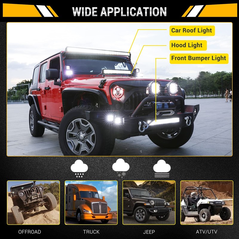 Auxbeam 20 Inch 420W LED Light Bar, 2 PCs 4