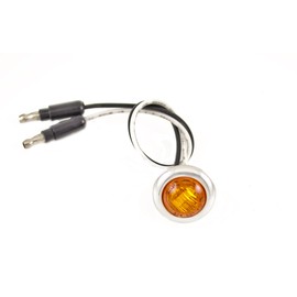 Qty 20-3/4" AMBER 3 LED CLEARANCE SIDE MARKER BULLET LIGHTS CHROME RING TRAILER