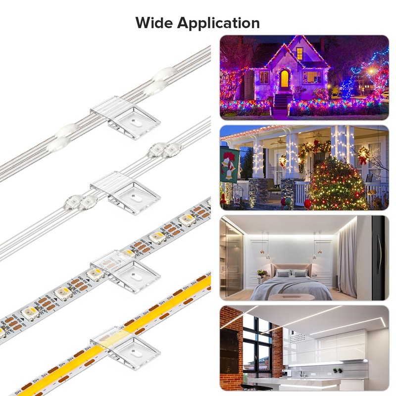 BTF-LIGTHING Transparent Strip Light Clips,Self Adhesive with Screws Mounting Holder,