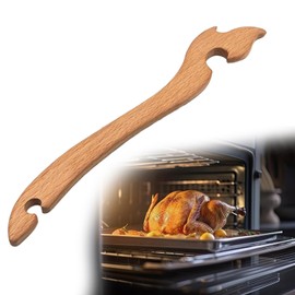 Rukinovi Easy Bake Oven Push Pull Tool,Beech Wood Oven Rack Puller,Prevent Scalding,Pull Out Hot Racks Safely,Oven Accessories Very Suitable Kitchen Oven,Toaster Oven,Air Fryer Etc(B-beech)