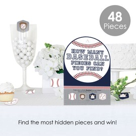 Big Dot of Happiness Batter Up - Baseball - Baby Shower or Birthday Party Scavenger Hunt - 1 Stand and 48 Game Pieces - Hide and Find Game