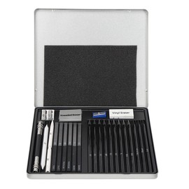32Pcs Sketch Pencil Set Beginner Painting Tool Art Supplies with Iron Storage BoxBlack No.1