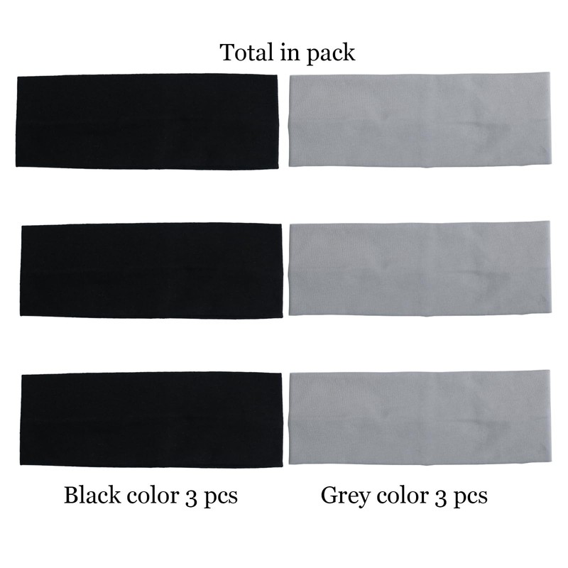 6Pcs Headbands for Women Non Slip Elastic Stretchy Cotton Head
