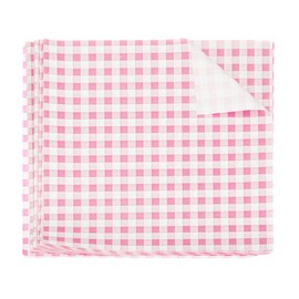 HARFINGTON 30pcs Square Checkered Wax Paper Sheets 7.09" x 7.09" Oil-absorbing Dry Food Wrapping Paper for Sandwich Baking Paper Liners Picnic Basket Bread Hamburger Wrap Kitchen, Pink