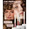 Freckle Blush Pen,2 in 1 Natural Faux Freckle Stamp &