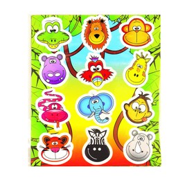 Henbrandt Mini Jungle Sticker for Kids Children | Party Bag Fillers- 6 Packs of Stickers