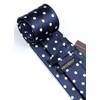 HISDERN Extra Long Polka Dots Tie Handkerchief Men's Necktie &