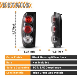 AUTOWIKI Tail Lights compatible for Nissan Frontier 1998 1999 2000 2001 2002 2003 2004 Taillights Rear Lamps Assemblies 1 Pair