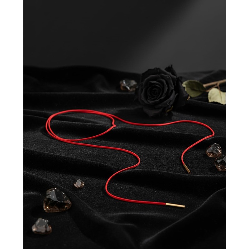 Geyynow 3 PCS Gothic Tie Necklace, Red Bow Ribbon Choker,