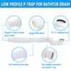 Cinsda Bathtub Shower Drain Pipe, Low Profile Flat 1 1/2