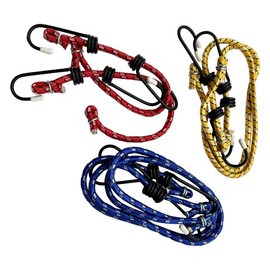 Bungee Cord Set – 6 Pack Assorted Sizes (30cm, 45cm, 80cm) with Hooks | Heavy-Duty Elastic Tie Down Straps for Travel, Storage & Camping