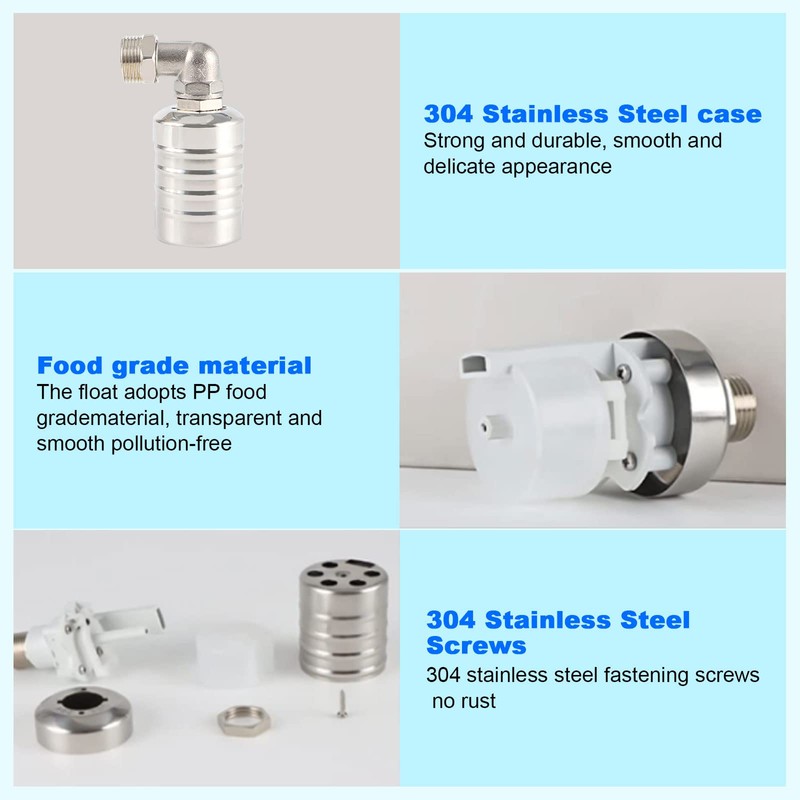 Water Float Valve, Portable 304 Stainless Steel Fully Automatic Water