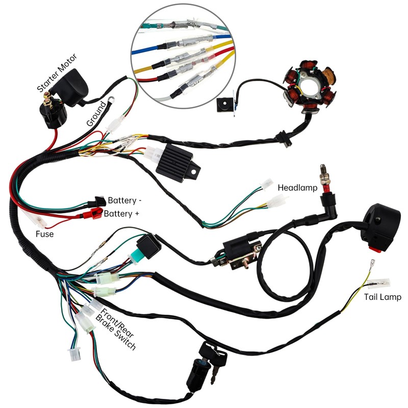 Windance 9PCS Complete 6-Coil 5-Wire CDI Electrics Kit with Solenoid