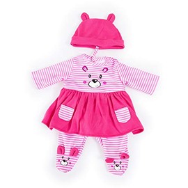 Bayer Design 83887AA Doll Clothes, Doll Outfit, Multi-Piece Doll Dressing, Doll Accessories, Plain, Pink, White, 33-38 cm