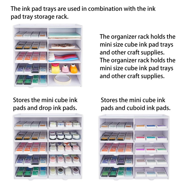 Sanfurney Ink Pad Cube Caddy Mini Size Stamp Pad Storage
