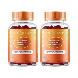 GeriCare Prebiotic Digestive Support Gummies Berry Flavor, 72 Count, Plant-Based Fiber for Gut Health & Regularity, Non-GMO, Gluten-Free, Vegan, Fiber Supplement to Supports Regular Digestion (2 Pack)