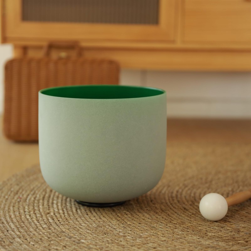 KVKA 432 Hz Heart Chakra Crystal Singing Bowl Green Color