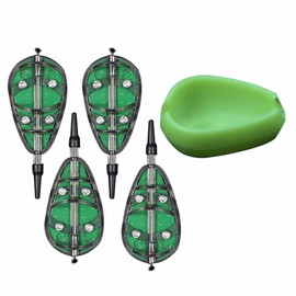 CENPEK Fishing Feeder Set Fishing Inline Feeder Carp Fish Plastic Inline Method Feeder with Quick Release Form 4 Pieces