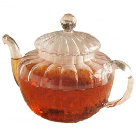 Dalton S415-168 Glass Teapot Pumpkin, Clear, Height 4.9 x Width 7.3 x Depth 4.7 inches (125 x 185 x 120 mm)