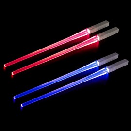 Vmxlso Lightsaber Chopsticks, Lightsaber Chopsticks, Lightsaber Chopsticks, LED Chopsticks, Lightsaber, Durable, Lightweight, BPA-Free, Dishwasher Safe for Sushi, Kitchen, Dinner Party, 2 Pairs