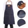 Syrisora ​​Denim Bib Apron with Leather Strap for Baker, Bartender