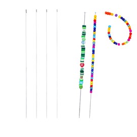 Xmada 4 PCS Beading Needles - 6.7 inches Clip-Style Beading Needles for Bead Spinner, 0.7mm Diameter, Efficient|Sturdy Beading Needles for Jewelry Making (4-Straight/0.4|0.5|0.6|0.7mm)