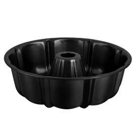 E-far - Molde redondo de acero al carbono de 10 pulgadas, sartén estriada antiadherente para hornear pasteles, molde redondo de acero al carbono, fácil de liberar y fácil de limpiar, 10 tazas, color