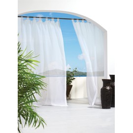 Loft Living Essen Indoor/Outdoor Hook and Loop Tab Curtain Voile 54" x 84" in White