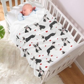 Boston Terrier Bulldog Throw Blanket Soft Warm Lightweight Fleece Throws for Bed Sofa Couch Car 40 x 30in for Pets