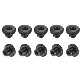 uxcell Knurled Thumb Nuts, 10Pcs M3 x 11 x 6mm Carbon Steel Knurled Nut, Adjusting Round Knobs Fasteners Nuts for 3D Printer Parts, Black