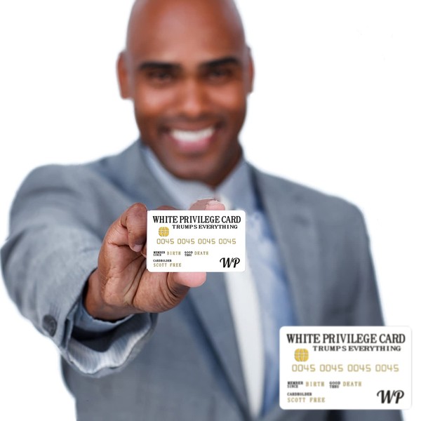 Quejowy 20PCS White Privilege Card Trumps Everything Credit Card with