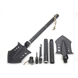 Snake Eye Tactical Survival Shovel - Unbreakable 180 Degree Folding Shovel - Camping Shovel with 12 Functions - Carbon Steel & Aluminum Handle - Perfect for Camping, Hiking & Outdoor Survival