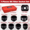 LEONTOOL 7-Piece Oil Filter Socket Set, 3/8" Drive Low Profile