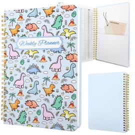 Stanoha Weekly Planner Undated - 52 Weeks To Do List Notebook A5 for Work: Weekly Task, Habit Tracker Journal, Goal Setting, Agenda Sprial Bound Organizer Book for Women Cute Stylish Design, Dino
