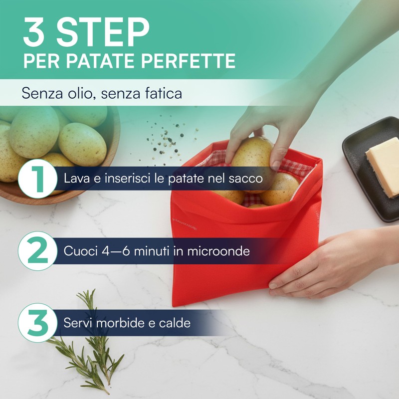 Tempo di Saldi Sacco Cuoci Patate in Microonde Riutilizzabile Ottimo