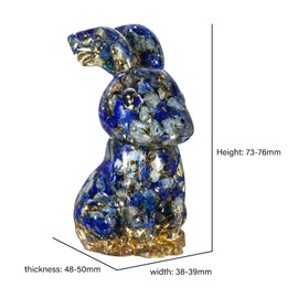 Nupuyai 3" Lapis Lazuli Crystal Stone Animal Rabbit Statue, Easter Bunny Figurine Resin Stone Figure Pocket Sculpture Feng Shui Ornament Good Luck Home Office Decor