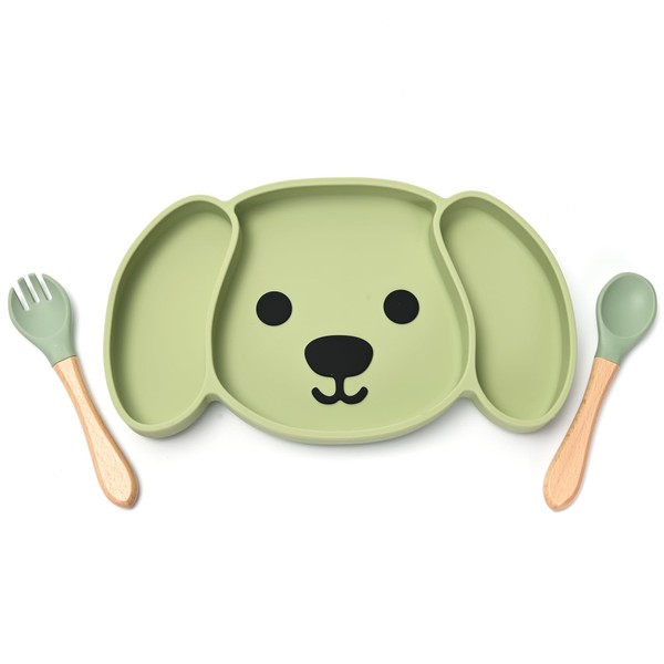 Match & Enjoy Plato para Bebé con Cubiertos, Plato en