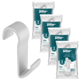 Sillar Heizkörperhaken 8 Stück weiß – Handtuchhaken & Handtuchhalter für Heizung, Badheizkörper, Handtuchheizkörper, Haken ohne Bohren, ABS-Kunststoff, Heizungshaken Handtücher,