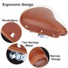 Eachbid Bicycle Saddle Universal Comfortable Brown Rivets Durable Spring Leather