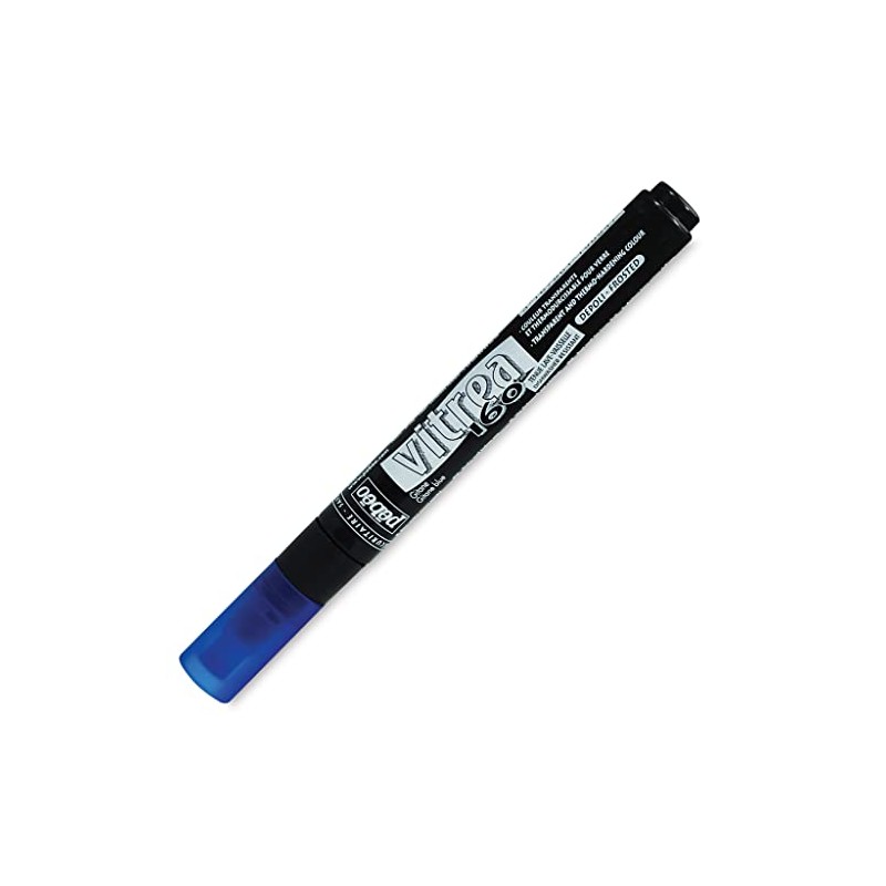 Pebeo Vitrea 160-Glass Paint Frosted Marker, Gitane Blue