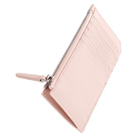HIGH FIVE Fragment Case, Cowhide Leather, Thin Wallet, Card Case, Coin Purse, Gusset, Smart Wallet for Women and Men, PINK
