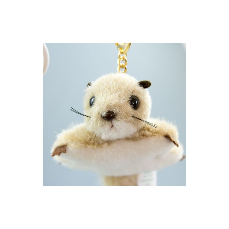 Flying Squirrel Keychain Beige