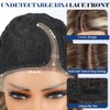 HAIRCUBE Peluca sintética con encaje frontal, sin pegamento, con raya