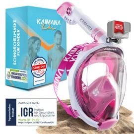 The award-winning KAIMANA® Snorkel Mask Children Including Carry Bag – Completely CO₂ Safe Diving Mask Children – Diving Mask Children – Diving Goggles Children 4 Years – Children's Snorkel Mask