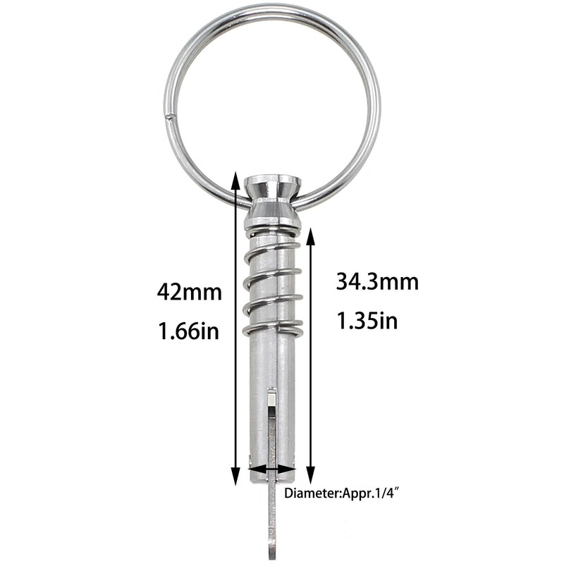 Bxian 2PCS Silver Marine Grade 316 Stainless Steel Quick Release